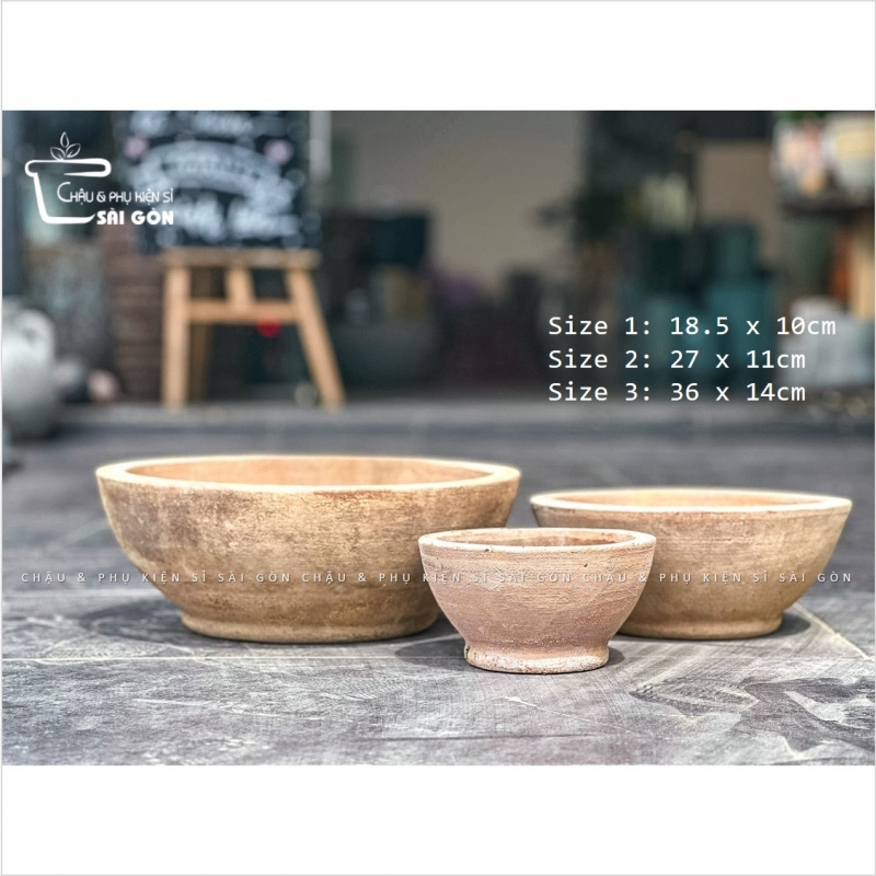 Chậu đất nung mộc