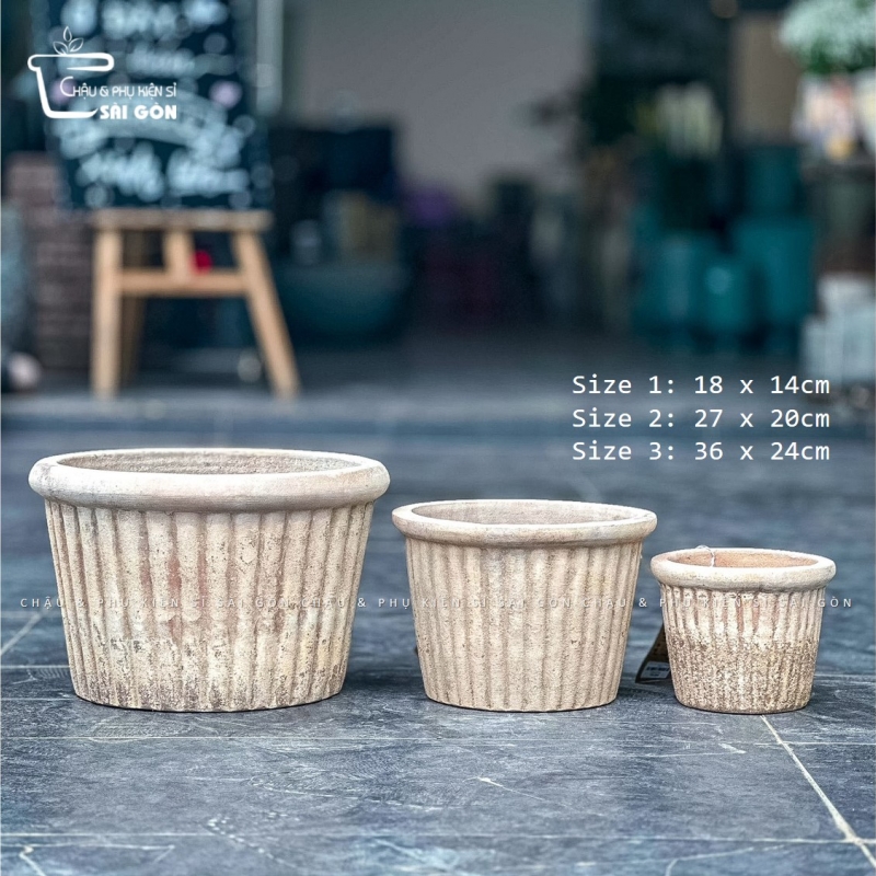 Chậu đất nung mộc