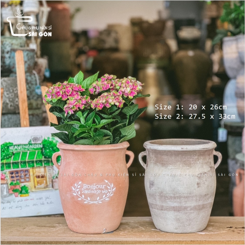 Chậu đất nung mộc